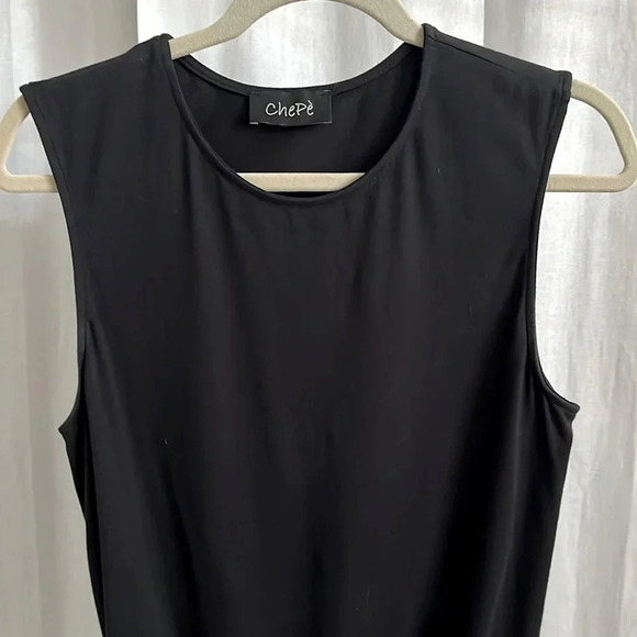 CHEPE ITALY Oversized Cotton Sleeveless Shirt Taffeta Frill , Size L - Picture 6 of 8